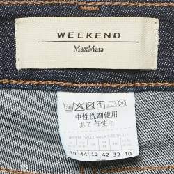 Pre Owned Weekend Max Mara Dark Blue Denim Wide Leg Jeans M Waist 31"