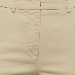 Pre Owned Weekend Max Mara Beige Cotton Trousers S