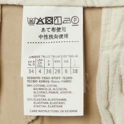 Pre Owned Weekend Max Mara Beige Cotton Trousers S