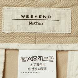 Pre Owned Weekend Max Mara Beige Cotton Trousers S