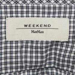 Pre Owned Weekend Max Mara Black Checked Cotton Button Front Tunic L