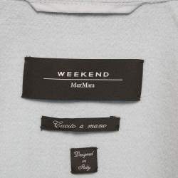 Pre Owned Weekend Max Mara Blue Wool Double-Breasted Coat S