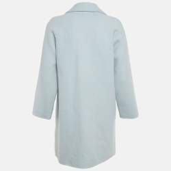 Pre Owned Weekend Max Mara Blue Wool Double-Breasted Coat S