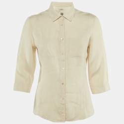 Pre Owned Weekend Max Mara Beige Linen Blend Shirt M