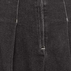 Pre Owned Weekend Max Mara X 24 by Kate Phelan Black Denim Pleated Skirt XL