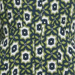 Pre Owned Weekend Max Mara Green Printed Crepe Marat Midi Dress M