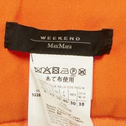 Pre Owned Weekend Max Mara Orange Crepe Belted Midi Dress M