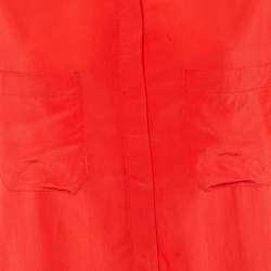 Pre Owned Weekend Max Mara Red Silk Button Front Blouse XL