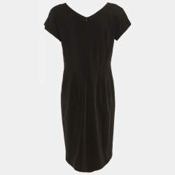 Pre Owned Weekend Max Mara Black Crepe Midi Dress L