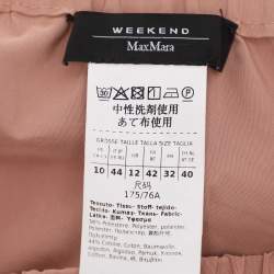 Pre Owned تنورة ويك إند ماكس مارا وردية عارية ساتان بحزام ميدي متوسطة