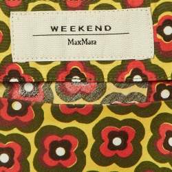 Pre Owned مجموعة تنورة وبلوزة بطبعة زهور صفراء قطن وحرير ويكند ماكس مارا متوسطة