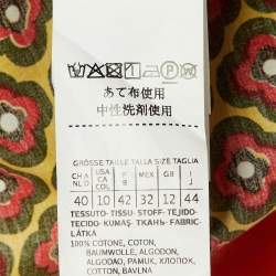 Pre Owned مجموعة تنورة وبلوزة بطبعة زهور صفراء قطن وحرير ويكند ماكس مارا متوسطة