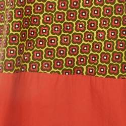 Pre Owned مجموعة تنورة وبلوزة بطبعة زهور صفراء قطن وحرير ويكند ماكس مارا متوسطة