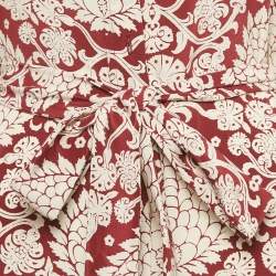 مملوكة مسبقًا Weekend Max Mara Burgundy Printed Silk Belted Midi Dress L
