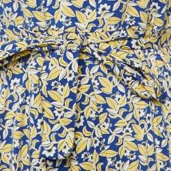 Pre Owned Weekend Max Mara Blue Floral Print Cotton Sleeveless Midi Dress M