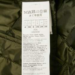 Pre Owned جاكيت ويكيند ماكس مارا أخضر زيتوني مبطن بأزرار مقاس صغير