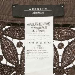 مملوكة مسبقًا فستان ويك إند ماكس مارا بني من الدانتيل قصير مقاس كبير - لارج