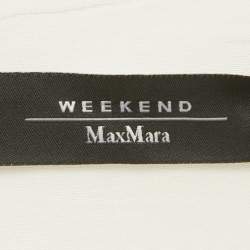 مملوكة مسبقًا Weekend Max Mara White Gabardine Lace Insert Mini Dress S