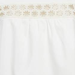مملوكة مسبقًا Weekend Max Mara White Gabardine Lace Insert Mini Dress S