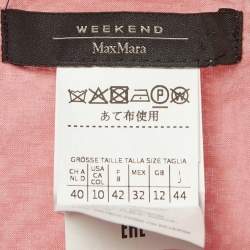 Pre Owned Max Mara Pink Cotton Blend Midi Wrap Dress L