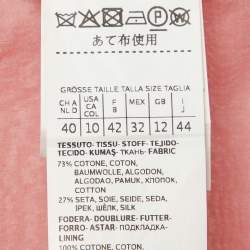 Pre Owned Max Mara Pink Cotton Blend Midi Wrap Dress L