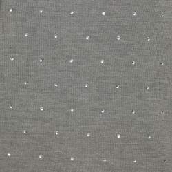 Pre Owned Weekend Max Mara Grey Silk Blend Crystal Embellished Top L