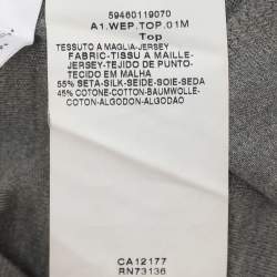 Pre Owned Weekend Max Mara Grey Silk Blend Crystal Embellished Top L