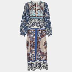 Pre Owned Weekend Max Mara Multcolor Ghiotto Printed Cotton Dress M