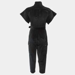 Pre Owned Weekend Max Mara Black Corduroy Jumpsuit S