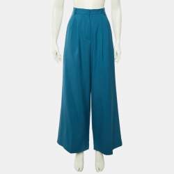 Pre Owned Weekend Max Mara Blue Wool Straight Leg Pants S