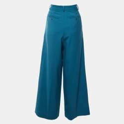 Pre Owned Weekend Max Mara Blue Wool Straight Leg Pants S