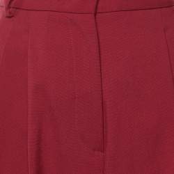 Pre Owned Weekend Max Mara Red Wool Wide Leg Pants S