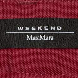 Pre Owned Weekend Max Mara Red Wool Wide Leg Pants S