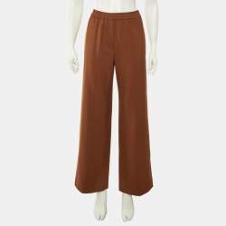 Pre Owned بنطلون ويك إند ماكس مارا صوفي بني مستقيم الساق مقاس صغير