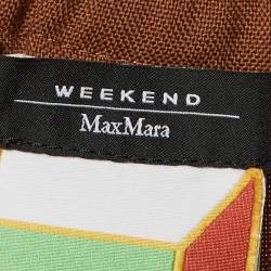 Pre Owned بنطلون ويك إند ماكس مارا صوفي بني مستقيم الساق مقاس صغير