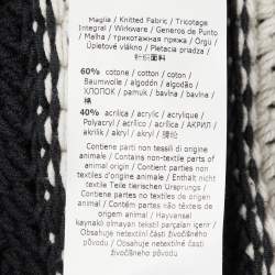 Pre Owned Weekend Max Mara Navy Blue & Cream Patterned Crochet Knit Oversized Cardigan M