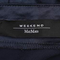 Pre Owned Weekend Max Mara Blue Satin Jersey Dress S