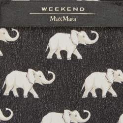 Pre Owned Weekend Max Mara Black Elephant Print Silk Sleeveless Top S