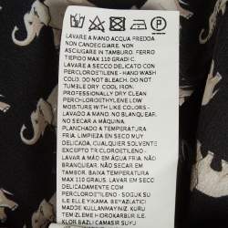 Pre Owned Weekend Max Mara Black Elephant Print Silk Sleeveless Top S