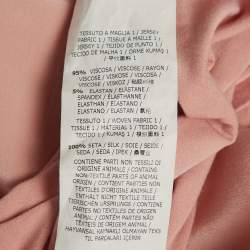 Pre Owned Weekend Max Mara Pink Crepe and Jersey Button Up Top L