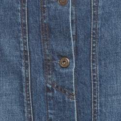 Pre Owned Weekend Max Mara Blue Denim Button Down Midi Skirt L