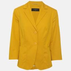 Pre Owned Weekend Max Mara Yellow Cotton Blazer M