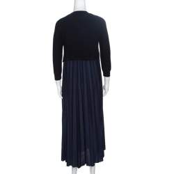 Pre Owned Weekend Max Mara Navy Blue Cropped Sweater and Dress Set M
