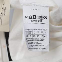 Pre Owned Weekend Max Mara White Eyelet Cotton Curved Hem Detail Shirt M