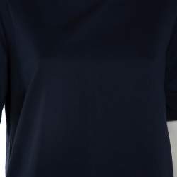 Pre Owned Weekend Max Mara Navy Blue Cotton Round Neck T-Shirt L