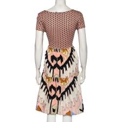 Weekend Max Mara Multicolored Cotton Abstract & Geometric Printed Dress M