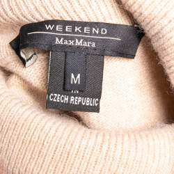 Weekend Max Mara Beige Wool Turtle Neck Long Sleeve Sweater M