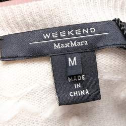 Pre Owned Weekend Max Mara Cream Cashmere Long Sleeve Cropped Cardigan M