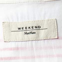 Pre Owned Weekend Max Mara White-Red Printed Cotton Short Shirt Dress L