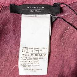 Pre Owned Weekend Max Mara Pink Linen And Silk Pleated Long Dress XL